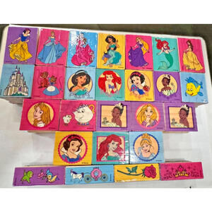 DISNEY PRINCESSES Rubber Wooden Stamp Lot of 26 Melissa & Doug Washable Ink